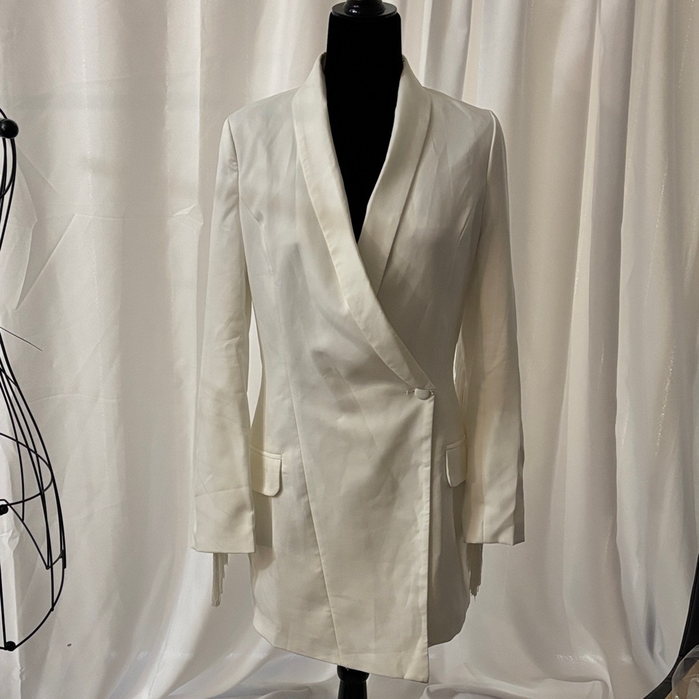 Elegant White Women's Blazer Coat